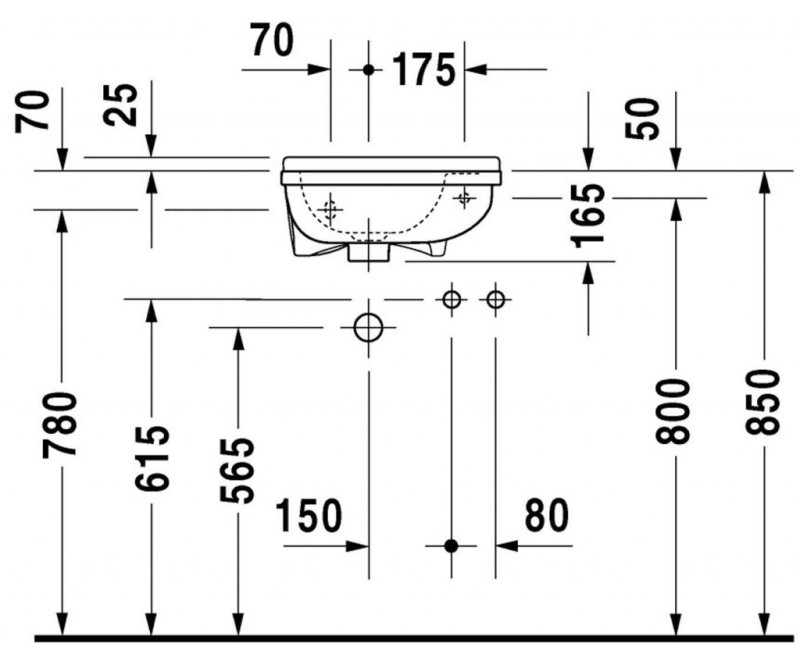 Раковина для ванной Duravit Starck 3, 40x26 см, Белый