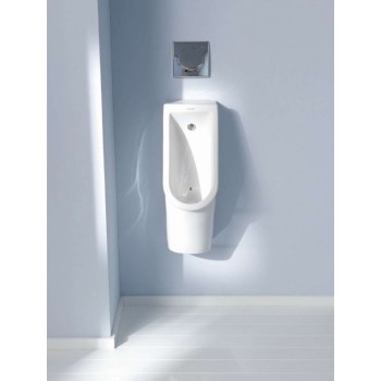 Pisuārs Duravit Starck 3 Rimfree pievads no aizmugures, balts