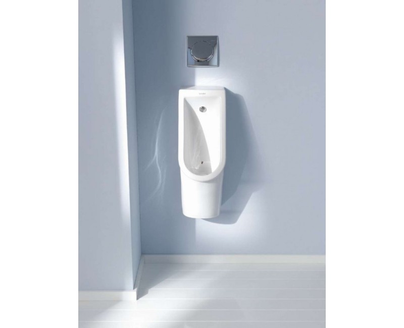 Pisuārs Duravit Starck 3 Rimfree pievads no aizmugures, balts