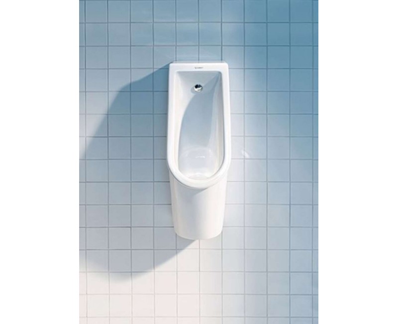 Pisuārs Duravit Starck 3 Rimfree pievads no aizmugures, balts