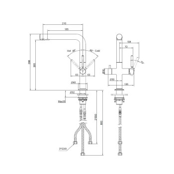 Virtuves izlietnes maisītājs Kielle Wimeo filtrētam ūdenim Melns Matēts 10525F24