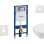 Tualetes poda komplekts Geberit Duofix  rāmis ar Villeroy & Boch Architectura Rimless podu ar SoftClose Vāku, Sigma01 Balta poga