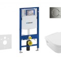 Tualetes poda komplekts Geberit Duofix  rāmis ar Villeroy & Boch Rimless podu ar SoftClose Vāku, Sigma01 Hroma poga