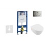 Tualetes poda komplekts Geberit Duofix  rāmis ar Villeroy & Boch Architectura Rimless podu ar SoftClose Vāku, Sigma01 Hroma poga