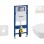 Tualetes poda komplekts Geberit Duofix  rāmis ar Villeroy & Boch Rimless podu ar SoftClose Vāku, Sigma30 Balta poga