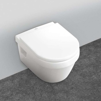 Tualetes poda komplekts Geberit Duofix  rāmis ar Villeroy & Boch Rimless podu ar SoftClose Vāku, Sigma30 Balta poga