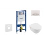 Tualetes poda komplekts Geberit Duofix  rāmis ar Villeroy & Boch Architectura Rimless podu ar SoftClose Vāku, Sigma50 Balta poga