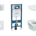 Tualetes poda komplekts Geberit Duofix rāmis ar Alpha Rimless podu ar SoftClose Vāku, Sigma01 Hromēts poga