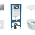 Tualetes poda komplekts Geberit Duofix rāmis ar Alpha Rimless podu ar SoftClose Vāku, Sigma01 matēta Hroma poga