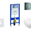 Tualetes poda komplekts Geberit Duofix rāmis ar Villeroy & Boch podu, SoftClose vāku, ar hromētu pogu Sigma01 pogu