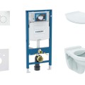 Tualetes poda komplekts Geberit Duofix rāmis ar Alpha Rimless podu ar SoftClose Vāku, Sigma01 Balta poga