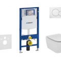 Tualetes poda komplekts Geberit Duofix rāmis ar Ideal Standard Tesi Aquablade Rimless podu ar SoftClose Vāku, Sigma01 Balta poga