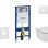 Tualetes poda komplekts Geberit Duofix rāmis ar Ideal Standard Tesi Aquablade Rimless podu ar SoftClose Vāku, Sigma01 Balta poga