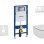 Tualetes poda komplekts Geberit Duofix rāmis ar Ideal Standard Tesi Aquablade Rimless Rimless podu ar SoftClose Vāku, Sigma30 Balta/Hromēta poga