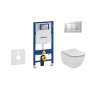 Geberit SANI11CD2138 tualetes podo komplektas su Duofix rėmu, Ideal Standard Tesi Aquablade Rimless podu ir SoftClose dangčiu, Sigma30 matinio chromo mygtukas