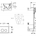 Tualetes poda komplekts Geberit Duofix rāmis ar Villeroy & Boch Rimless podu ar SoftClose Vāku, Sigma30 Hromētu poga