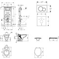 Комплект для унитаза Geberit Duofix с рамой и Rimfree унитазом Alpha с крышкой SoftClose, кнопка Sigma01 Chrome