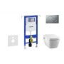 Комплект для унитаза Geberit Duofix и унитазом Tece One Rimless с функцией биде с крышкой SoftClose, кнопка Sigma01 матовый хром