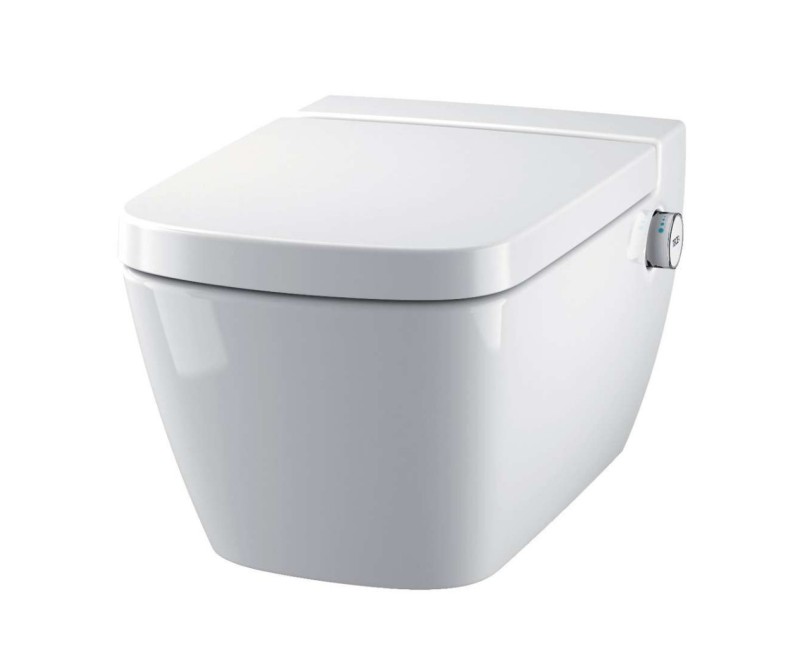 Tualetes poda komplekts Geberit Duofix rāmis ar Tece One Rimless podu ar Bide funkciju, SoftClose Vāku, Sigma30 Hromētu pogu