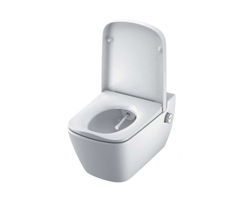 Tualetes poda komplekts Geberit Duofix rāmis ar Tece One Rimless podu ar Bide funkciju, SoftClose Vāku, Sigma30 Hromētu pogu