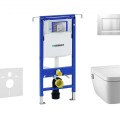Комплект для унитаза Geberit Duofix и унитазом Tece One Rimless с функцией биде, с крышкой SoftClose, кнопка Sigma30 Matt Chrome