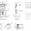Комплект для унитаза Geberit Duofix с рамой Ideal Standard Tesi Aquablade Rimless с крышкой SoftClose, кнопка Sigma01 Chrome