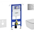 Комплект для унитаза Geberit Duofix с рамой Ideal Standard Tesi Aquablade Rimless с крышкой SoftClose, кнопка Sigma01 Chrome