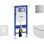 Комплект для унитаза Geberit Duofix с рамой Ideal Standard Tesi Aquablade Rimless с крышкой SoftClose, кнопка Sigma01 Chrome