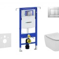 Комплект для унитаза Geberit Duofix с рамой Ideal Standard Tesi Aquablade Rimless с крышкой SoftClose, кнопка Sigma30 матовый хром