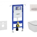 Tualetes poda komplekts Geberit Duofix rāmis ar Ideal Standard Tesi Aquablade Rimless podu ar SoftClose Vāku, Sigma50 Balta poga