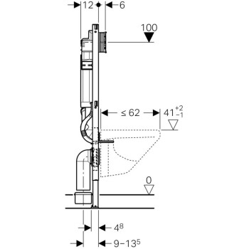 Iebūvējamais rāmis Geberit Duofix podam ar ventilāciju H=1.12m 111.364.00.5