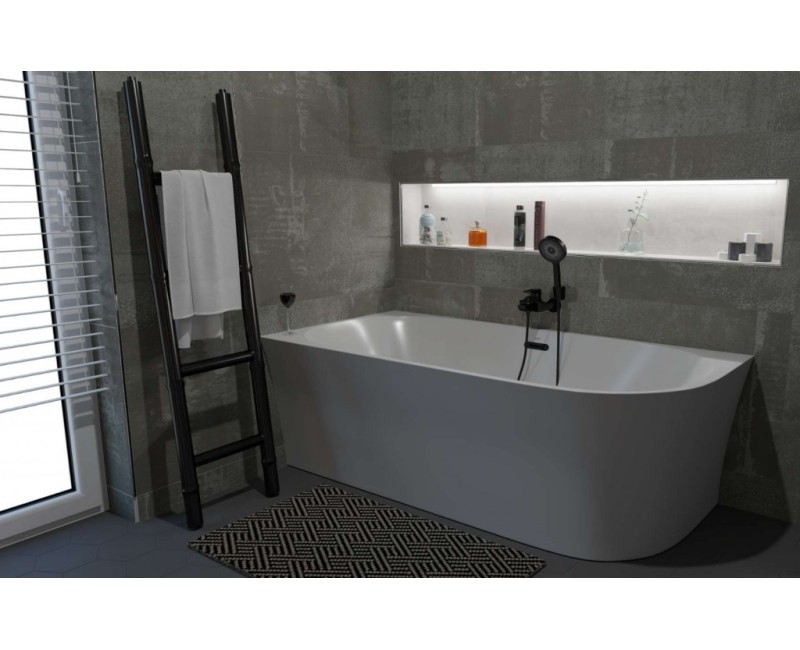 Laisvai stovinti vonia Kielle Idolio 170x80cm, akrilo, kairė pusė, balta 1122453L0