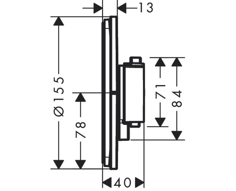 Dušas maisītājs Hansgrohe ShowerSelect Comfort S  iebūvējams ar termostatu Hromēts 15553000