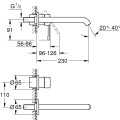 Grohe Essence L-Size встраиваемый смеситель для раковины, 2 выхода, хром 19967001