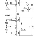Grohe Atrio встраиваемый смеситель для раковины, 3 выхода, хром 20164003
