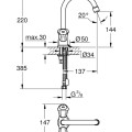 Смеситель для раковины Grohe Costa StarLight®, отделка хром 21337001