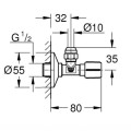 Dekoratyvus vožtuvas GROHE Long-Life matinė juoda 220732430