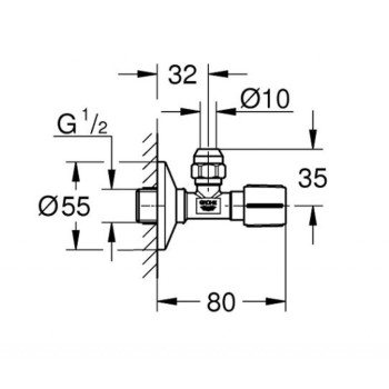 Dekoratīvs ventilis GROHE Long-Life matēti melns  220732430