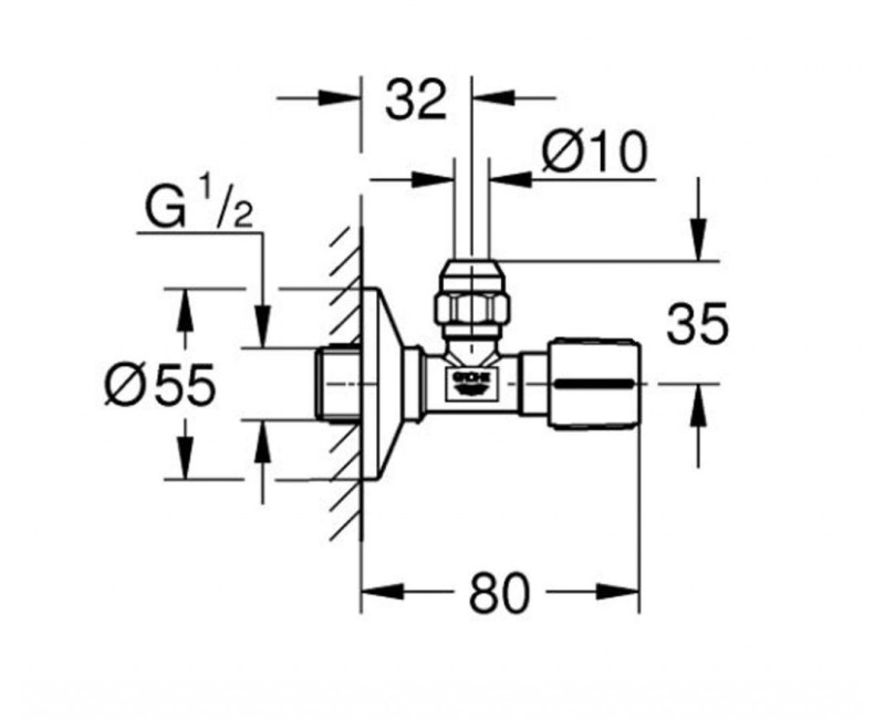 Dekoratyvus vožtuvas GROHE Long-Life matinė juoda 220732430