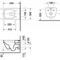 Pakabinamas tualetas Duravit Happy Rimless D.2 WonderGliss, be dangčio, Baltas