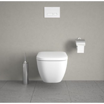 Piekaramais pods Duravit Happy Rimless D.2 WonderGliss, bez vāka, Balts