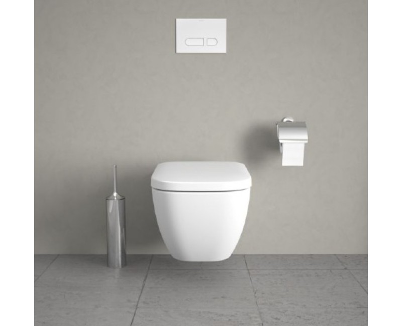 Pakabinamas tualetas Duravit Happy Rimless D.2 WonderGliss, be dangčio, Baltas