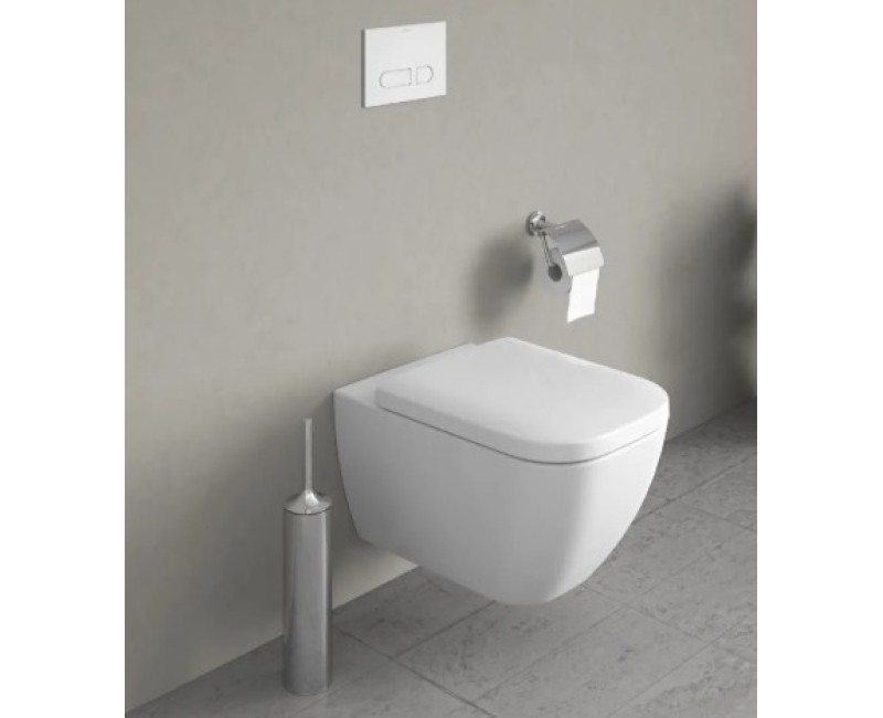 Pakabinamas tualetas Duravit Happy Rimless D.2 WonderGliss, be dangčio, Baltas