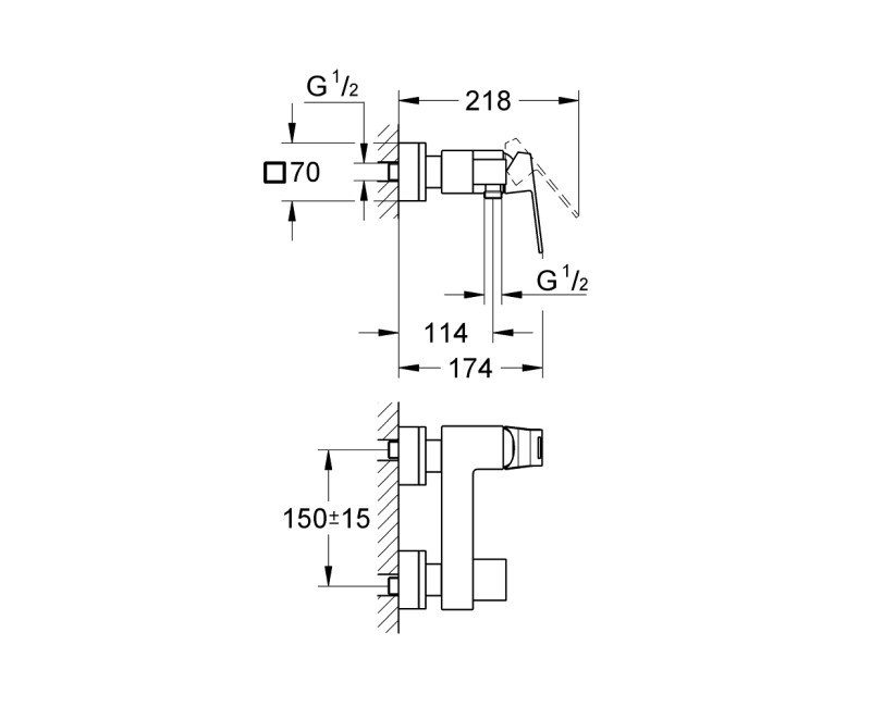 Смеситель для душа Grohe Eurocube, хром 23145000