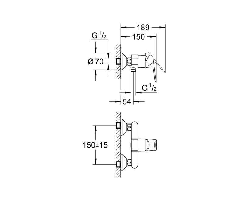 Смеситель для душа Grohe BauLoop, хром 23340000