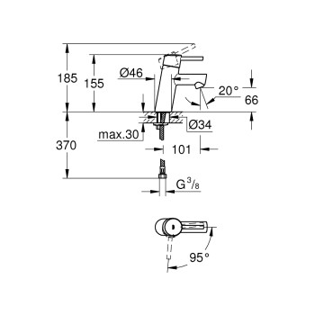 Grohe Concetto S-Size смеситель для раковины, хром 2338510E