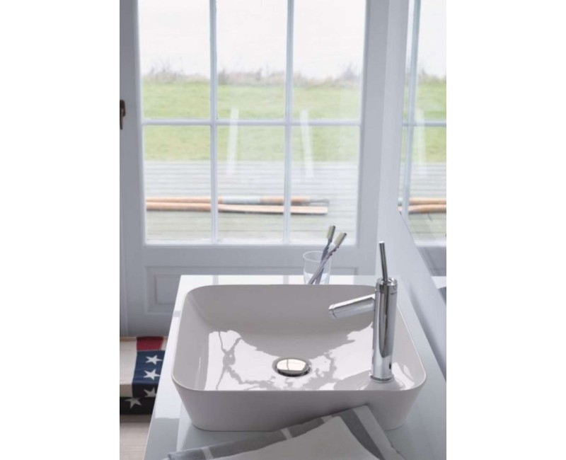 Vannas istabas izlietne Duravit Cape Cod DuraCeram®, WonderGliss 46x46cm, uz virsmas, Balta