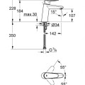 Смеситель для мойки ванной комнаты GROHE Eurodisc Cosmopolitan M StarLight®, хром 23449002