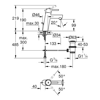 Grohe Concetto M-Size смеситель для раковины, хром 23450001