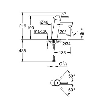 Grohe Concetto M-Size смеситель для раковины, хром 23451001